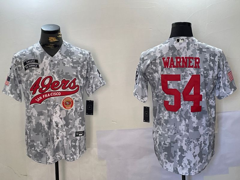 Men San Francisco 49ers #54 Warner Nike Arctic Camo 2024 Salute to Service Limited NFL Jersey style 5->san francisco 49ers->NFL Jersey